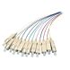Conjunto de fibra de vidro OS2 com rabicho colorido SC/APC - 12 peças
