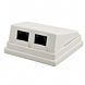 Caixa de montagem superficial CAT5e UTP de 2 porta, cor marfim