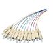 Conjunto de cablagens coloridas OM3 em fibra de vidro SC - 12 peças