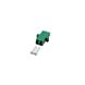 Acoplamento monomodo LC-LC duplex verde