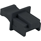 Conjunto de 10 conectores para portas RJ45, pretos.