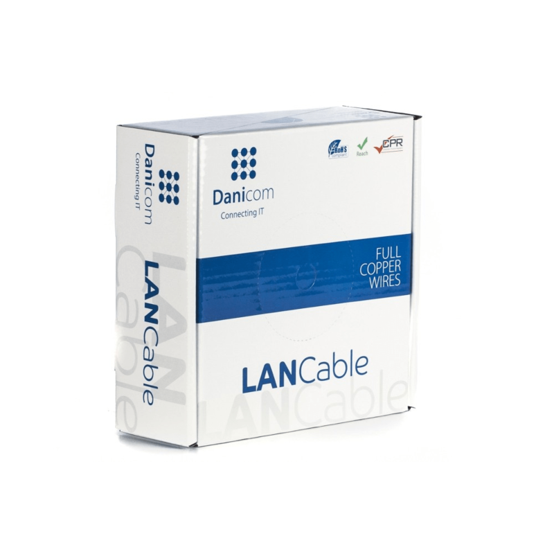 Cabo DANICOM CAT6A S/FTP de 50m em bobine flexível - PVC (Fca)