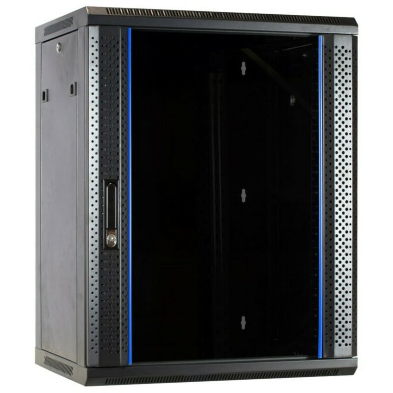 Armário de parede 15U com porta de vidro 600x600x770mm (LxPxA)