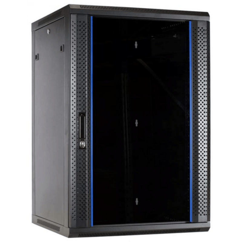 Armário de parede 27U com porta de vidro 600x600x1300mm (LxPxA)