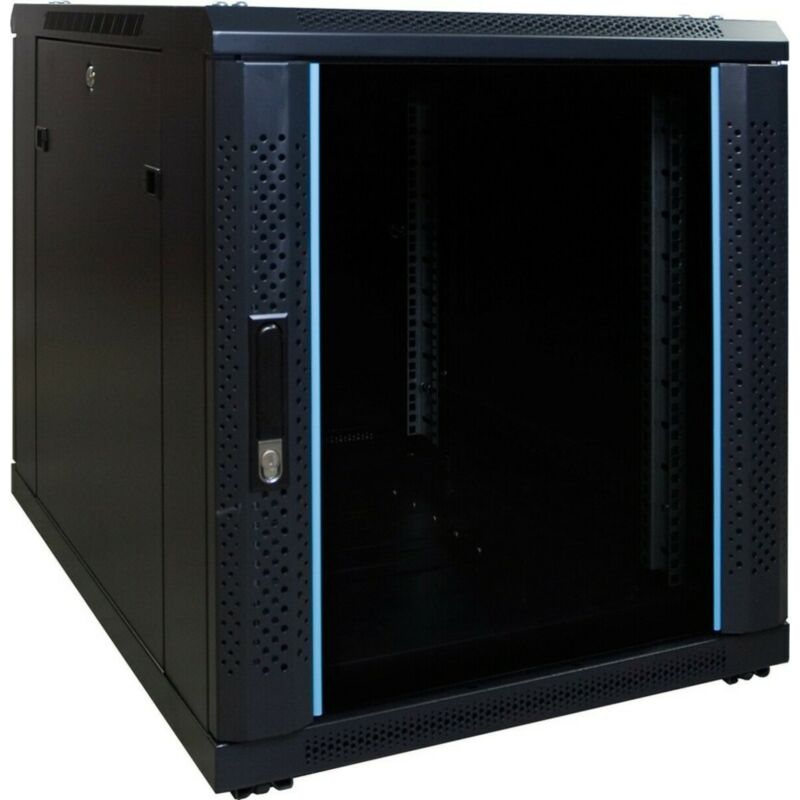 Caixa para mini servidor 12U com porta de vidro 600x600x720mm (LxPxA)