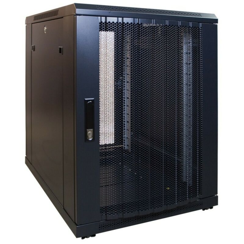 Caixa para mini servidor 15U com porta perfurada 600x800x860mm (LxPxA)