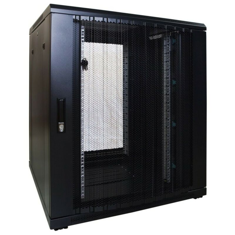 Armário para servidor 18U com porta perfurada 800x800x1000mm (LxPxA)