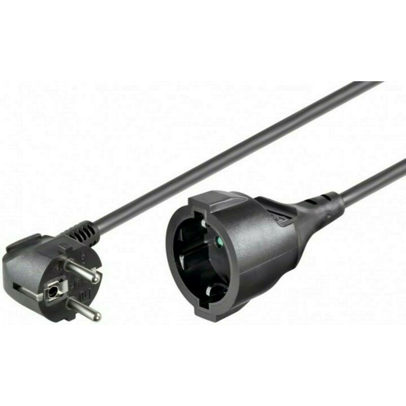 Extensão elétrica Schuko de 5m preta