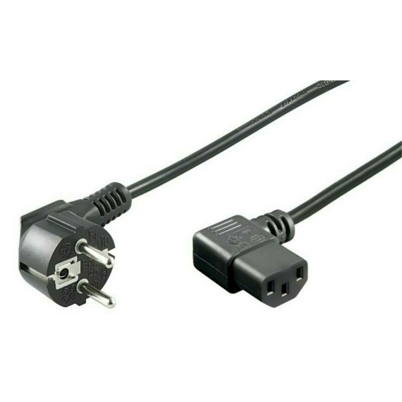 Cabo de alimentação angular Schuko para C13 de 3 m, preto