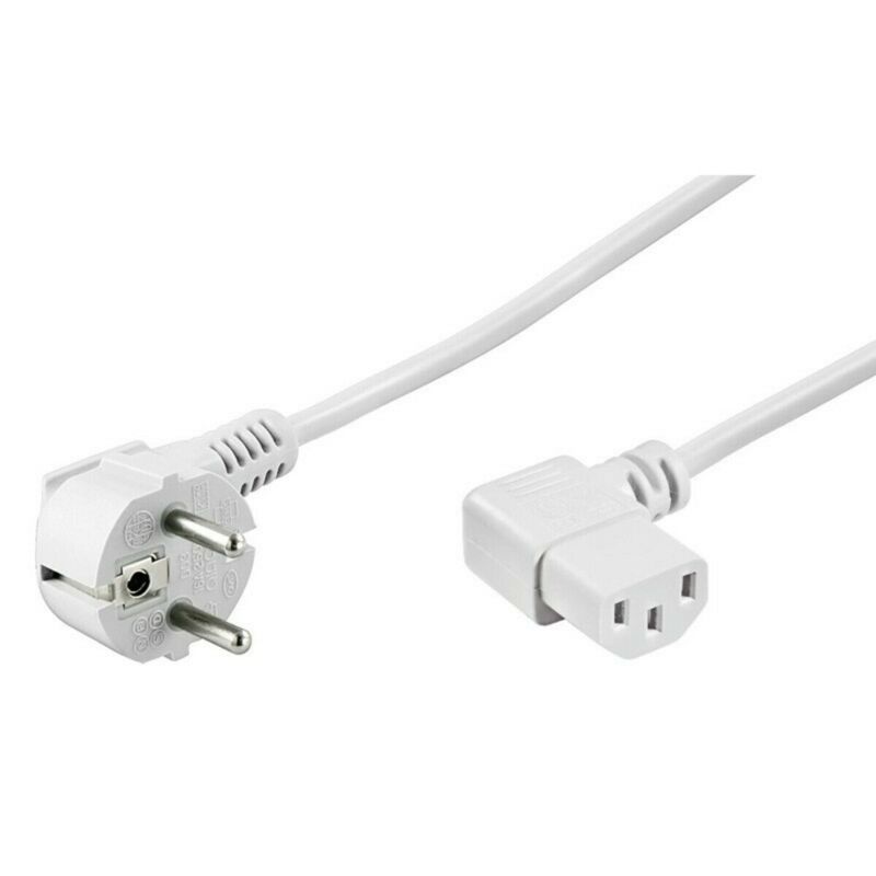 Cabo de alimentação angular Schuko para C13 de 1,50 m branco