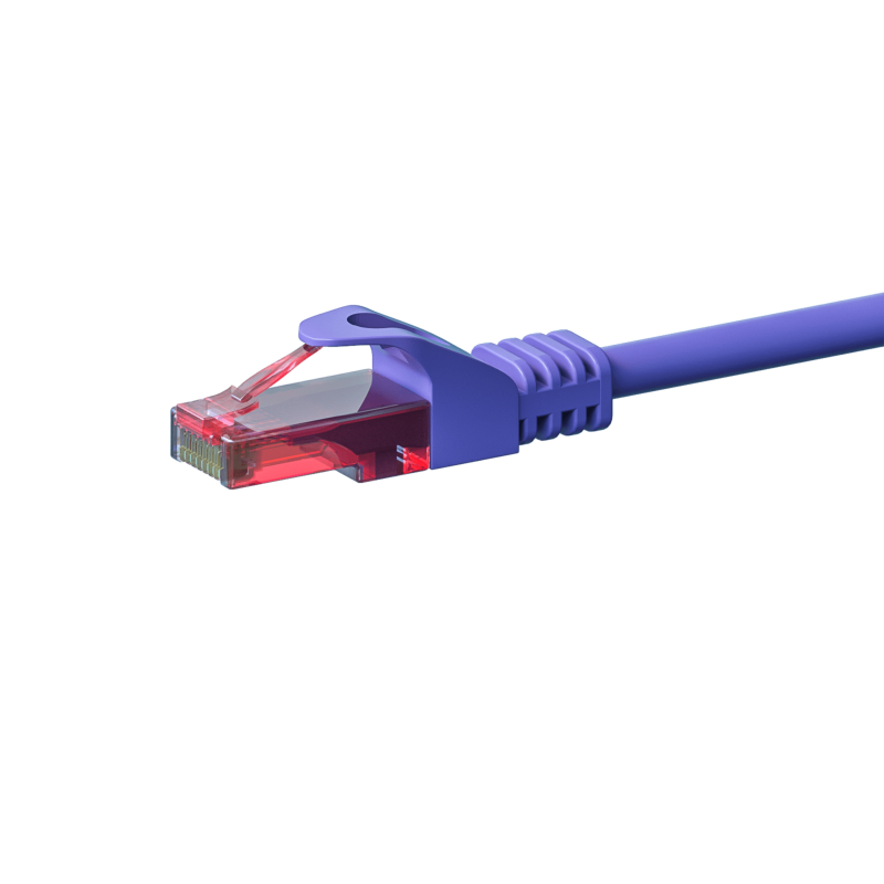 Cabo de rede UTP CAT6 de 7,5 m em roxo - 100% cobre