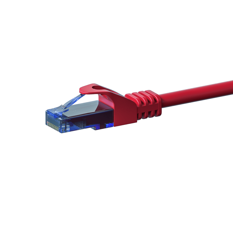 Cabo de rede UTP CAT6a de 0,50 m vermelho - 100% cobre