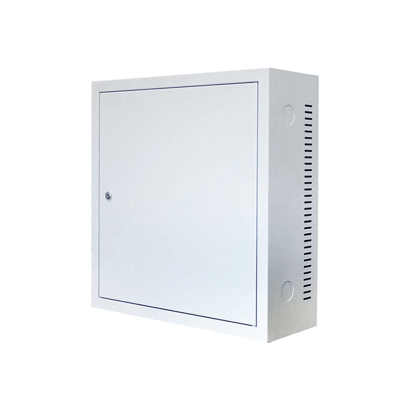 Armário de parede 3U com porta metálica de 185 mm de profundidade, branco.