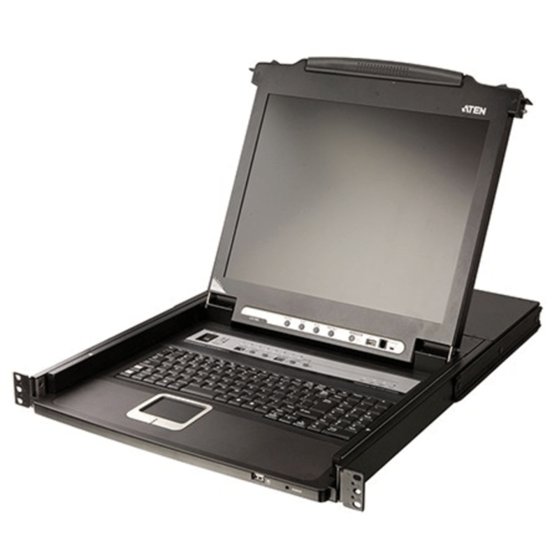 Consola KVM 1U de 17 polegadas com switch KVM de 8 portas x PS/2