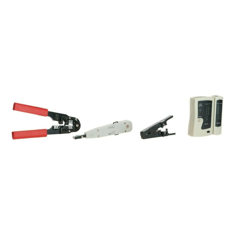 Conjunto de ferramentas Danicom (ferramenta de cravação RJ45, ferramenta LSA, ferramenta de descarnagem, ferramenta de teste para vários conectores) 