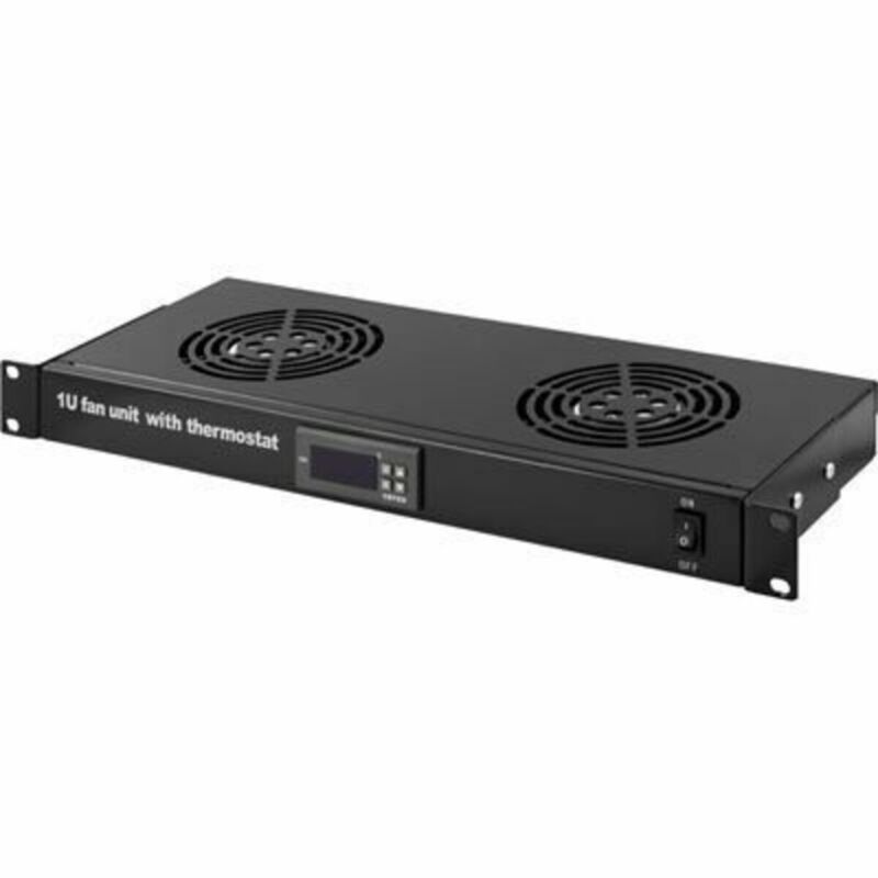 Kit de ventiladores com 2 ventiladores e termóstato incluído.