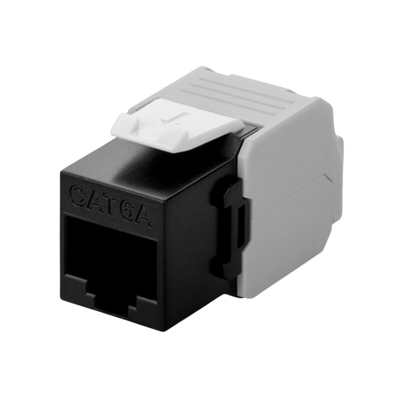 Conector Keystone UTP CAT6a - Sem ferramentas - Preto
