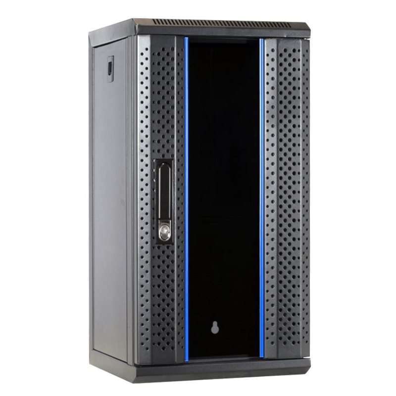 Armário para servidor de 10 polegadas e 12U com porta de vidro, dimensões 312x310x618mm (LxPxA)