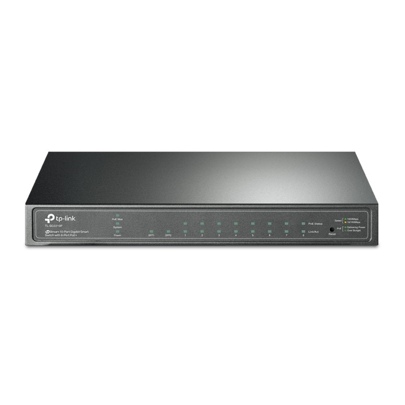 Switch PoE inteligente gerenciável TP-Link JetStream 2210P de 10 portas