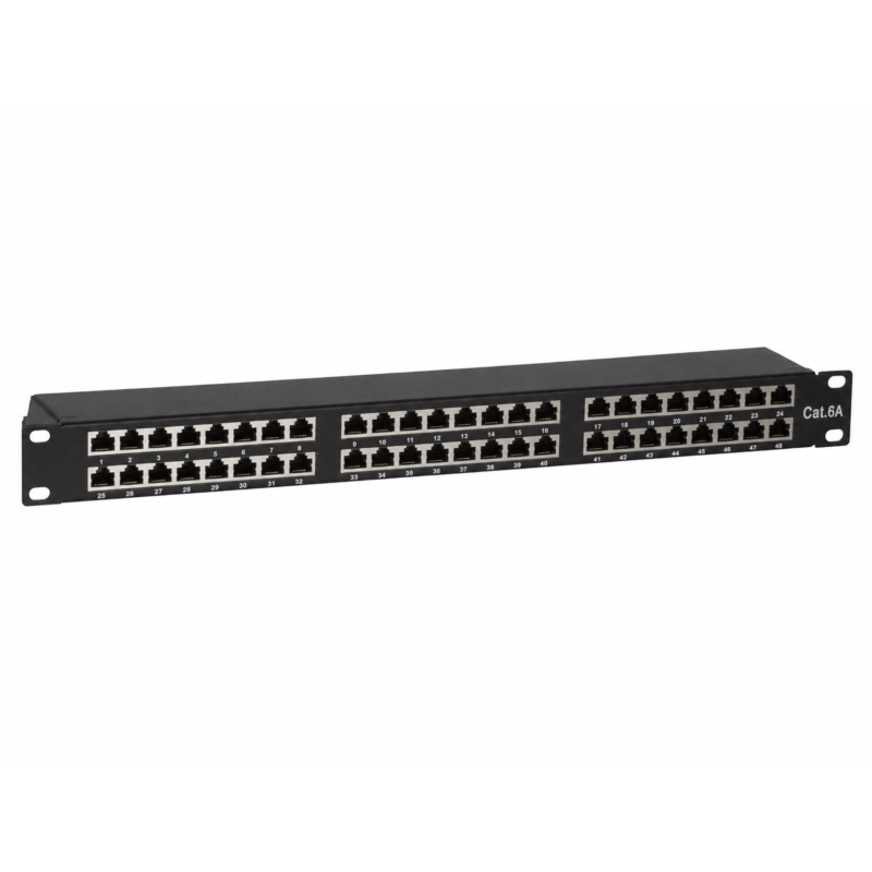 Painel de ligação CAT6a STP - 48 portas