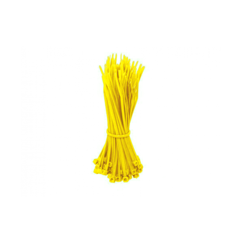 Abraçadeiras de nylon amarelas de 140 mm - 100 unidades