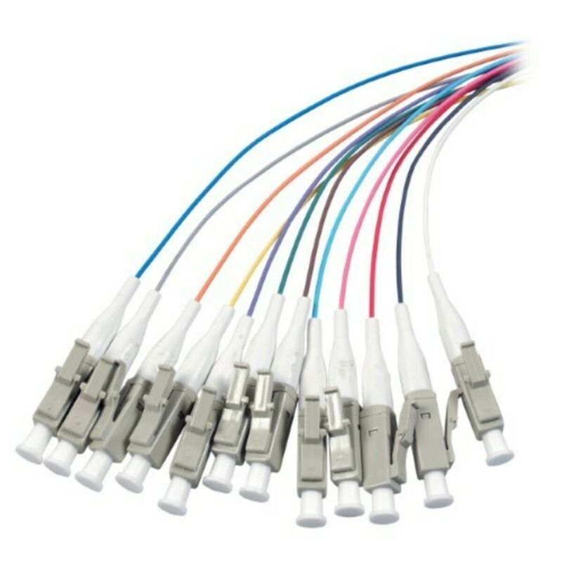 Conjunto de cablagens em fibra de vidro OM3 na cor LC - 12 peças