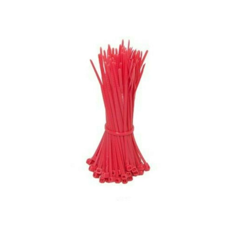 Abraçadeiras de nylon vermelhas de 140 mm - pacote de 100 unidades