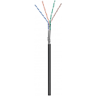 Cabo CAT6 SF/UTP para utilização no exterior, 305 m, em bobine, flexível, preto, com CCA.