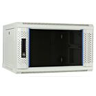 Armário de parede branco 6U com porta de vidro 600x450x368mm (LxPxA)