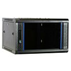 Armário de parede 6U desmontado com porta de vidro 600x600x368mm (LxPxA)