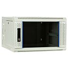 Armário de parede branco 6U (inclinável) com porta de vidro 600x600x368mm (LxPxA)