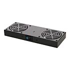 Kit de ventilação com 2 ventiladores e termóstato, adequado para armários de parede.