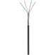 Cabo CAT6 SF/UTP para utilização no exterior, 305 m, em bobine rígida, preto, com certificação CCA.