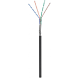 Cabo CAT6 SF/UTP para utilização no exterior, 50m, em bobine, flexível, preto, com certificação CCA.