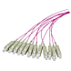 Rabo em fibra de vidro OM4 roxo LC - 12 peças