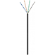 Cabo CAT6 U/UTP de 50m para utilização no exterior, em bobine, flexível, preto, com certificação CCA.