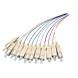 Conjunto de cablagens coloridas OM4 em fibra de vidro SC - 12 peças
