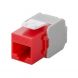 Conector Keystone UTP CAT6a - Sem ferramentas - Vermelho