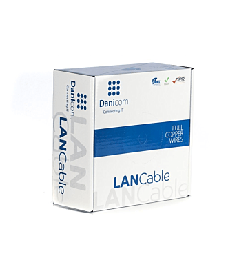 Cabo DANICOM CAT6A FTP 50m para utilização no exterior em rolo rígido - PE (Fca)