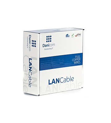 Cabo DANICOM CAT6A S/FTP de 50m em rolo flexível - PVC (Fca)
