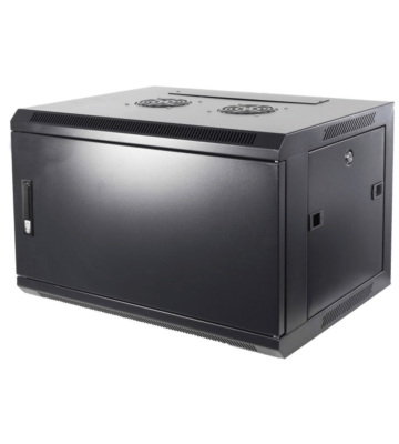 Armário de parede 6U com porta metálica 600x600x368mm (LxPxA)