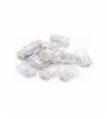 Conector DANICOM UTP CAT5e RJ45 - para cabos com núcleo flexível e rígido - 10 unidades