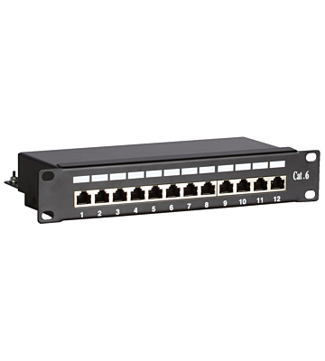 Painel de ligação FTP CAT6 de 10 polegadas - 12 portas