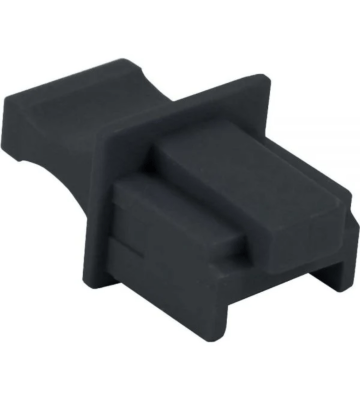 Conjunto de 10 conectores para portas RJ45, pretos.