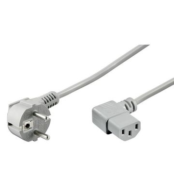 Cabo de alimentação angular Schuko para C13 de 2 m cinzento