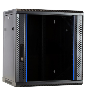 Armário de parede 12U desmontado com porta de vidro 600x450x635mm (LxPxA)