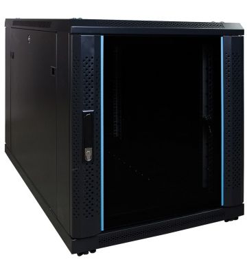 Caixa para mini servidor 12U com porta de vidro 600x1000x720mm (LxPxA)