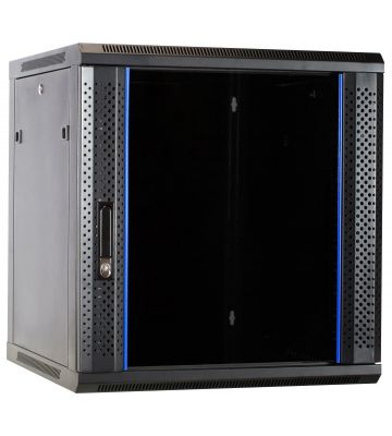 Armário de parede 12U desmontado com porta de vidro 600x600x635mm (LxPxA)