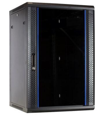 Armário de parede 18U com porta de vidro 600x600x900mm (LxPxA)