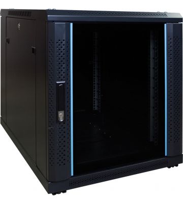 Caixa para mini servidor 12U com porta de vidro 600x600x720mm (LxPxA)